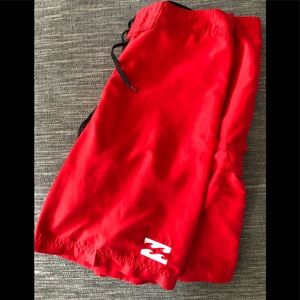 Billabong red board shorts